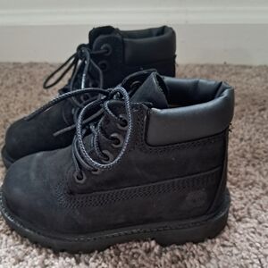 TIMBERLAND Black Lace-Up Boots TODDLERS Size 8